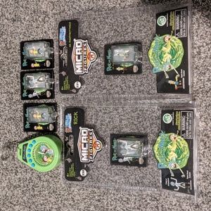 Rick & Morty Mini Figures & Talking Keychain (6pc bundle)